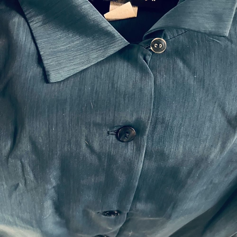 Susan Graver Sport Chic Women's Teal Button Down … - image 1